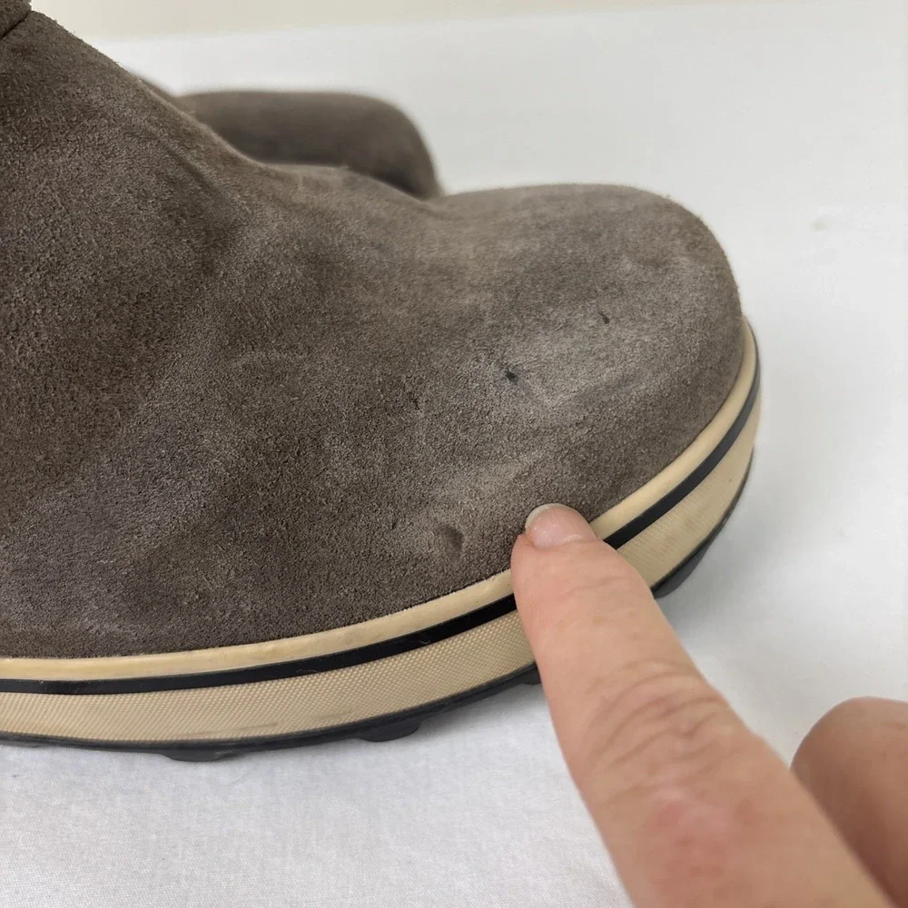 Sorel Glacy Waterproof Snow‎ Boots Suede Leather 6M Taupe